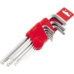 Bikemaster 9-Piece Ball End Hex Wrench Set And Holder