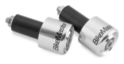 BikeMaster Anodized Aluminum Billet Bar Ends -Bikemaster bike master anodized aluminum billet bar ends silver
