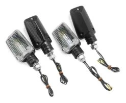 BikeMaster Universal Mini-Stalk Turn Signals -Bikemaster bike master universal mini stalk turn signals carbon clear